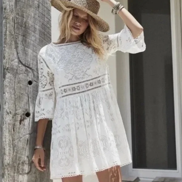 spell clover lace mini dress Sample Spell & the Gypsy Collective Designs Clover Lace Mini Dress Sz S